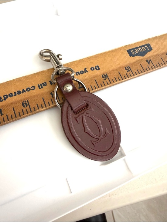Cartier Accessories - Vintage Cartier Bordeaux Red Leather Keychain